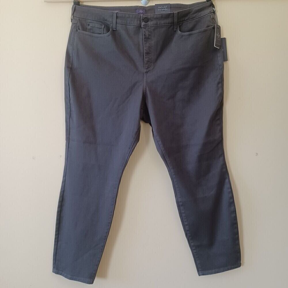 NYDJ Ankle Jeans 22W Gray Slimming Shaping Stretch Alina Legging Skinny Work New
